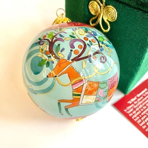 Li Bien Ornament 2011 Santa Sleigh Reindeer Christmas Original Box Mint Cond - Picture 3 of 8